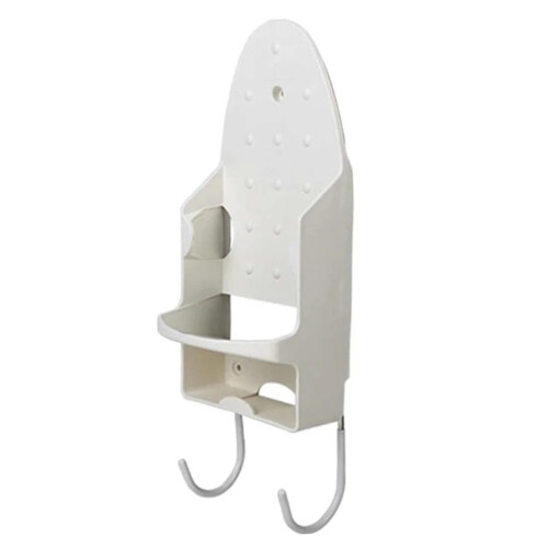 Ironing Board Holder Wall-Mounted White Bathroom Hotel-Style Easy Mount