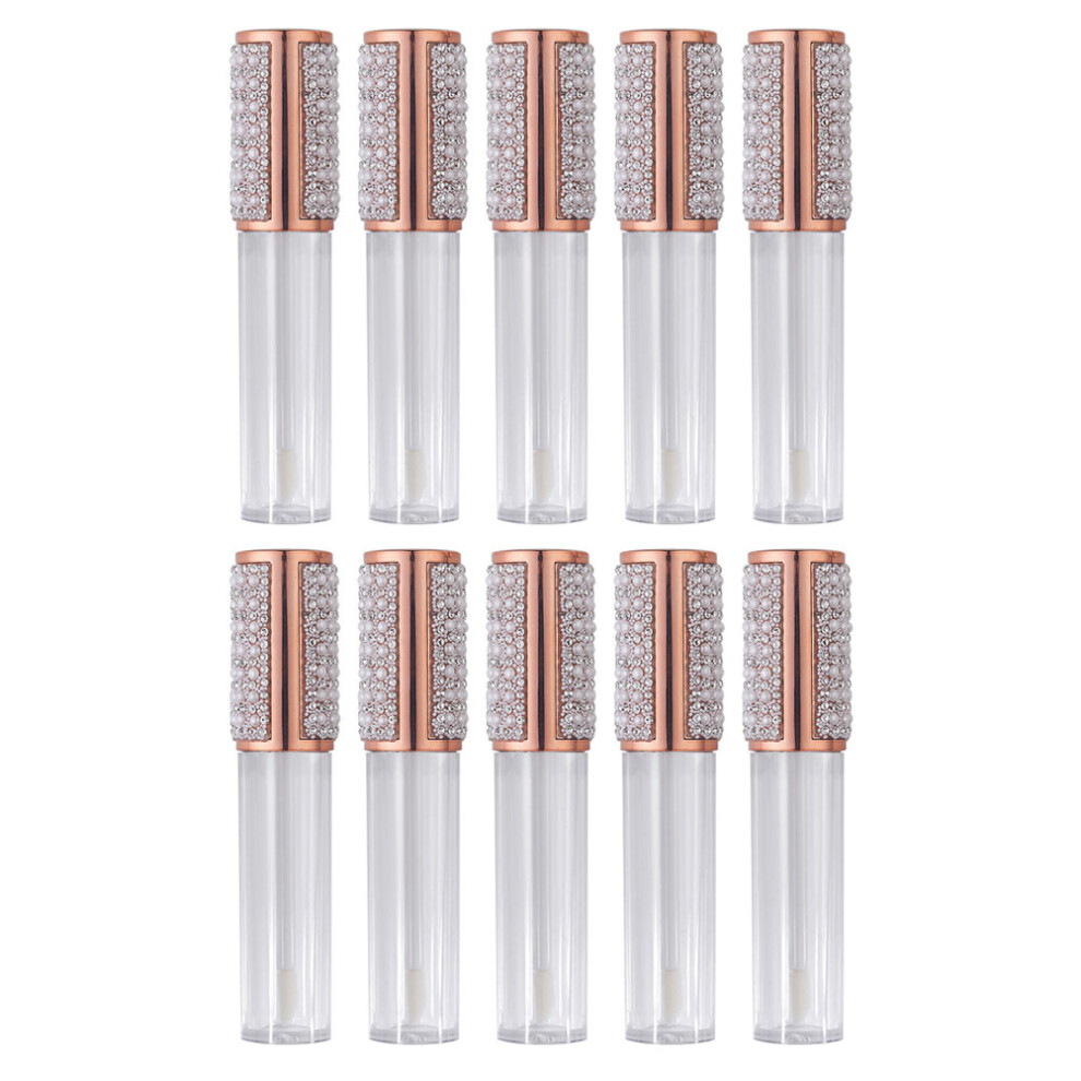 Inoomp White 10Pcs 5Ml Pearl Gloss Wand Tubes Empty Lip Gloss Lip Balm Bottles