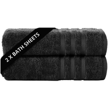 2X Large Bath Sheets 100% Egyptian Cotton Soft Luxury Big Jumbo Bathroom Towels (Black)