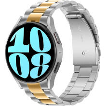 (Galaxy 8 40/44mm/8 Classic 46mm, Silver-Gold) Compatible with Samsung Galaxy Watch 7/6 44mm 40mm, 20mm Metal Band for Galaxy Watch FE/6 Classic 47mm 43mm/5/5 Pro/4/4 Classic