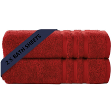 2X Large Bath Sheets 100% Egyptian Cotton Soft Luxury Big Jumbo Bathroom Towels (Red)