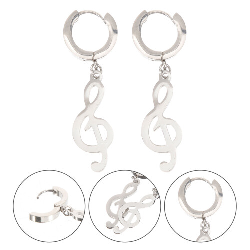 1 Pair Musical Symbol Dangle Earrings For Men 2