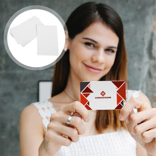 10Pcs White Plastic Blank Employee Cards Double-Sided Printable Ids 2