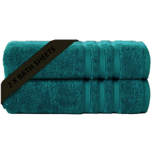 2X Large Bath Sheets 100% Egyptian Cotton Soft Luxury Big Jumbo Bathroom Towels (Blue Lagoon)