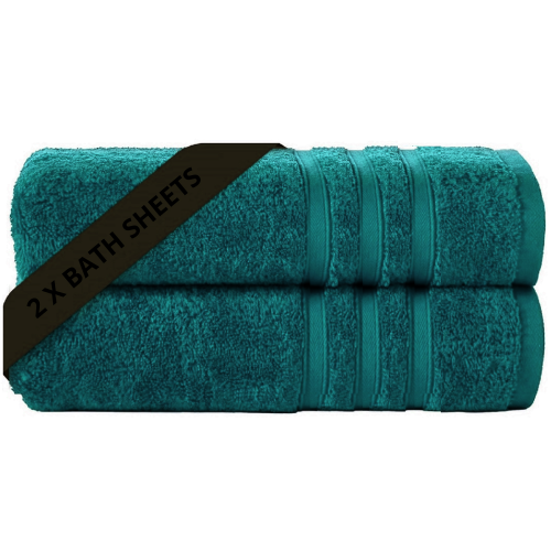 2X Large Bath Sheets 100% Egyptian Cotton Soft Luxury Big Jumbo Bathroom Towels (Blue Lagoon)