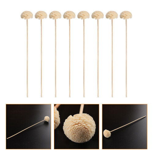 8Pcs White Dried Flower Aroma Diffuser Sticks Fireless Essential Oil 1