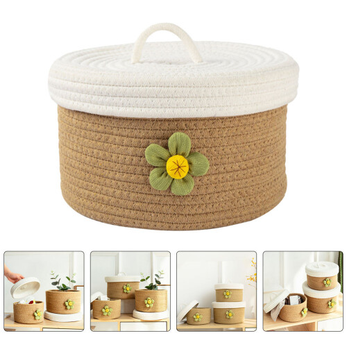 Wicker Toy Storage Box With Lid Lidded Basket Organizer 2