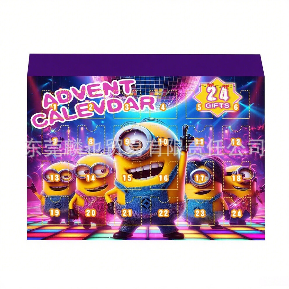 Gintooyun (Model B) 2025 Minion Halloween Calendar Blind Box Christmas Advent Calendar 24 Countdown Surprise Blind Box