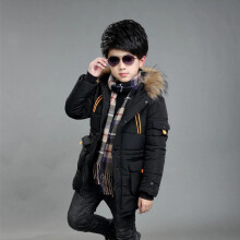 (Black, 4-5 Years) Kids Boys Hooded Warm Quilted Puffer Coat Jacket School Trendy Parka Winter