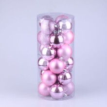 (Pink 4cm) Christmas decorations 3/4/6/8cm24 Christmas ball set color ball plastic electroplating ball Christmas tree pendant