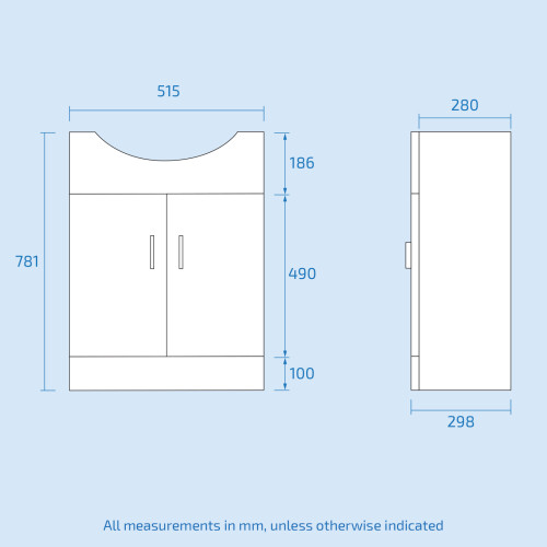 NES Home Nes Home 550mm Floor Standing Vanity Unit Cabinet (Excluding Basin) 2
