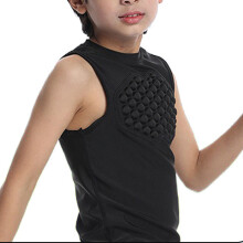 Youth Compression Shirt Vest with Padded Chest Protector for Football Basketball YL