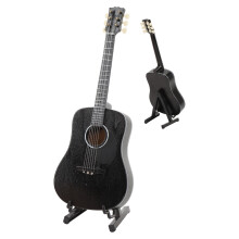 Miniaturmodell einer schwarzen Gitarre | Basswood & Resin, Dekoration für das Kinderzimmer