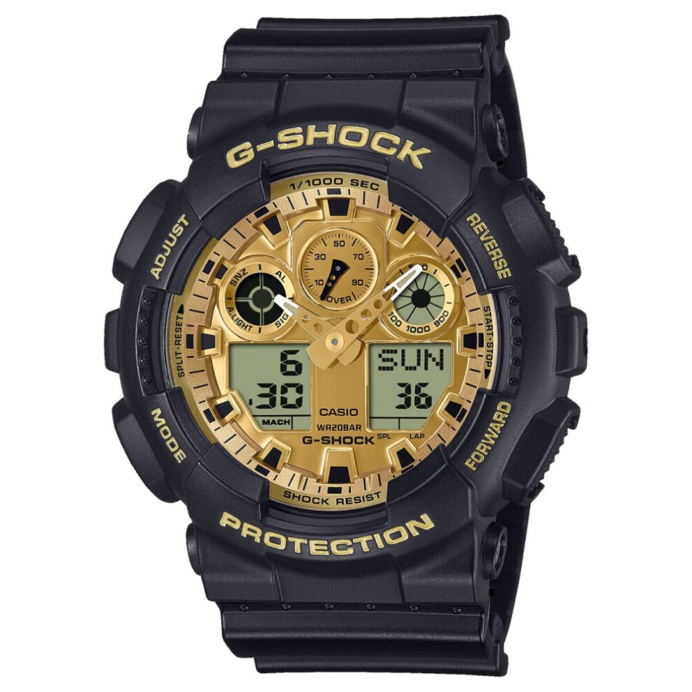 Casio G-Shock Heren Horloge Zwart GA-100GGB-1A9ER - Maat One Size-image
