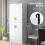 Homcom HOMCOM Kitchen Cupboard Storage Cabinet w/ 4 Doors and Adjustable Shelves,White 9