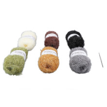6 Rolls Sparkle Glitter Scrubby Yarn for Crocheting & Knitting, Earth Tones