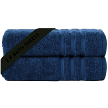 2X Large Bath Sheets 100% Egyptian Cotton Soft Luxury Big Jumbo Bathroom Towels (Navy)