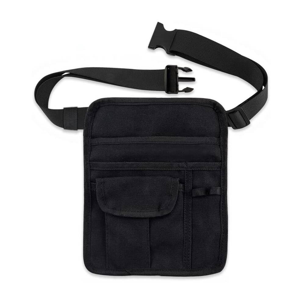 Waitress Apron Unisex Black With Pockets Tablet Holder Adjustable Belt Buckle Server Pouch Restaurant Storage Bag 6482260430843