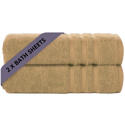 2X Large Bath Sheets 100% Egyptian Cotton Soft Luxury Big Jumbo Bathroom Towels (Latte)