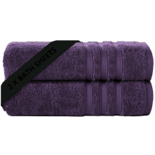 2X Large Bath Sheets 100% Egyptian Cotton Soft Luxury Big Jumbo Bathroom Towels (Plum)