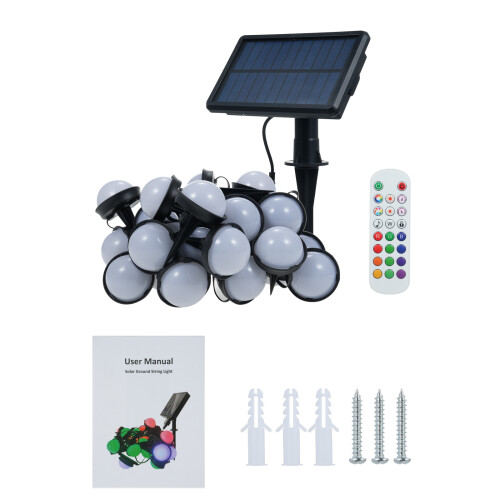 25 Pack Solar RGBW Pathway Lights Waterproof, 3W Panel 1