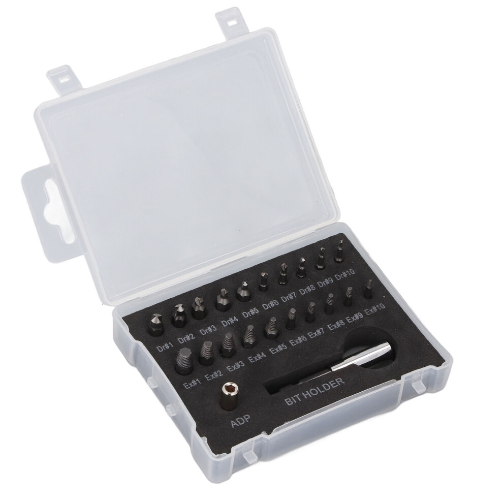 22Pcs High Speed Steel Broken Bolt Remover Set - Multi-Functional Screw Extractors 4901337198100