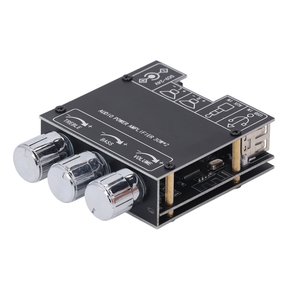 2X30w Bluetooth Audio Amplifier Board 76X60x20mm With Bass Treble Control 7681337197958