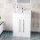 NES Home Aric White 600mm Gloss Bathroom Basin Sink Cabinet & Ceramic Basin Flat Pack 2