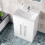 NES Home Aric White 600mm Gloss Bathroom Basin Sink Cabinet & Ceramic Basin Flat Pack 3