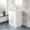 NES Home Aric White 600mm Gloss Bathroom Basin Sink Cabinet & Ceramic Basin Flat Pack 4