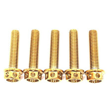 (Golden)For Vespa Gts 300 Sprint 125 Gtv300 New 5pcs Titanium M8 Wheel Lug Bolt Screw Motorcycle Accessories