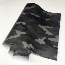 Película de vinilo de camuflaje negro (50 cm x 100 cm, gris y negro) de 196 x 1968 pulgadas, calcomanía