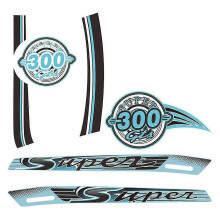 (Blue)Motorcycle Gts300 Protector Fairing Sticker Fit For Piaggio Vespa Gts 300 Sport Super Decal Stickers