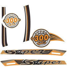 (Orange)Motorcycle Gts300 Protector Fairing Sticker Fit For Piaggio Vespa Gts 300 Sport Super Decal