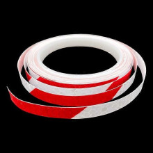 (Red White)8 Meter Car Reflective Stripe Stickers Tape for Motorcycle Bike Body Rim Wheel Stripe Tape