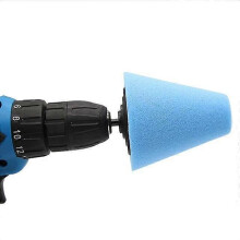 (Blue)Car Cone-shape Polishing Foam Pad Tyres Wheel Bosses Polishing Machine Sponges Wheel Hubs Polishing