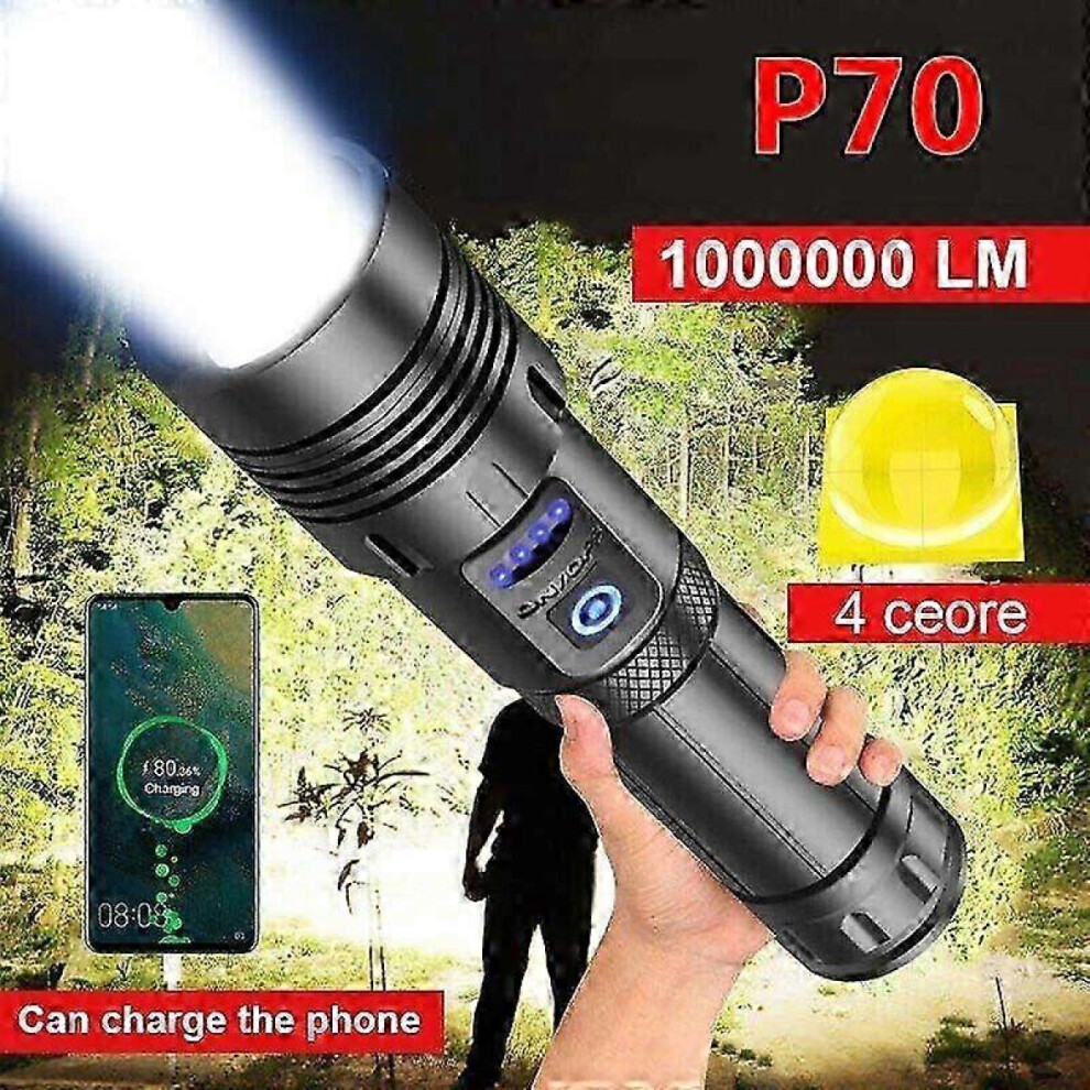 1000000 Lumens Super Bright Led Tactical Flash Rechargeable Led Work Edition Light