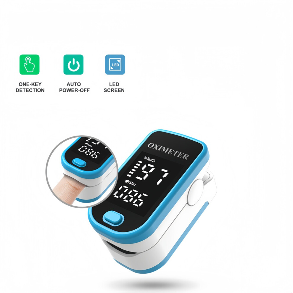 Professional LED Finger Pulse Oximeter - Accurate Blood Oxygen (SpO2) & Heart Rate Monitor for Health Care