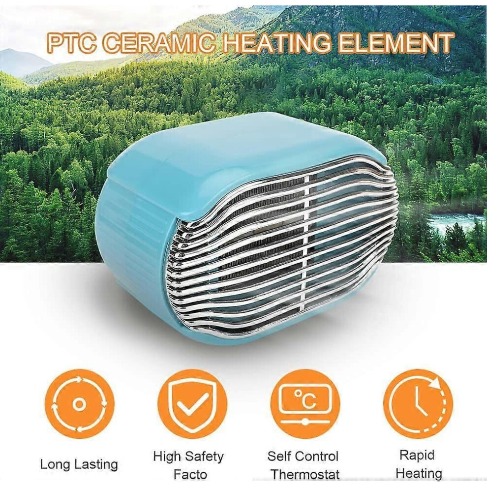 Space heater, 600W / 800W PTC ceramic heater mini heater, low-watt space heater with thermostat, can