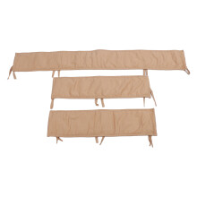 3pcs Cotton Crib Rail Bumper, 125x18cm & 66x18cm, Light Brown