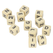 Gold Case Travel Scrabble Game with 12 English Letter Dice Set