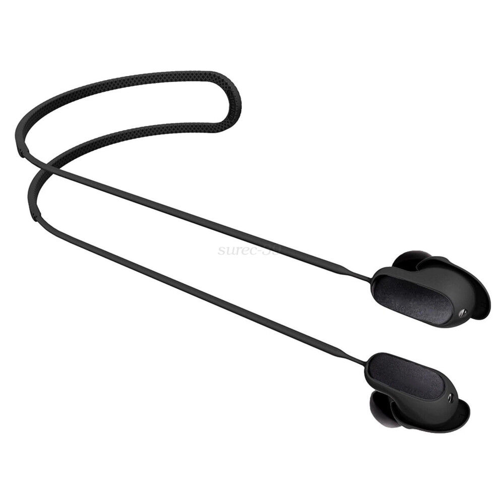 (Black) 2Pcs Silicone Rope Anti-Lost Earbuds Strap For Bose Quietcomfort Earbuds2 Earphone Black 4069369119781