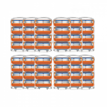 48 stuks 5-laags scheermesjes, scheercassettes, compatibel met Gillette Fusion 5 gezichtsscheerapparaat, etui voor mannen