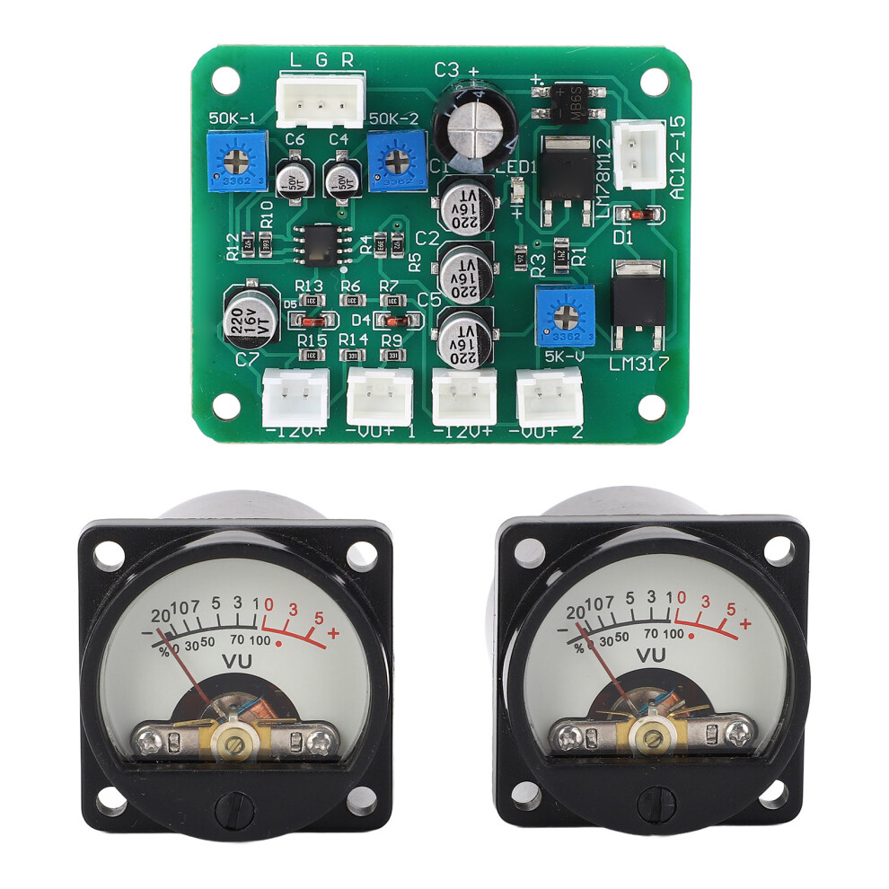 Vu Meter Panel Kit 2Pcs Warm Backlight For Power Amplifier With Driver Board 6931337223814
