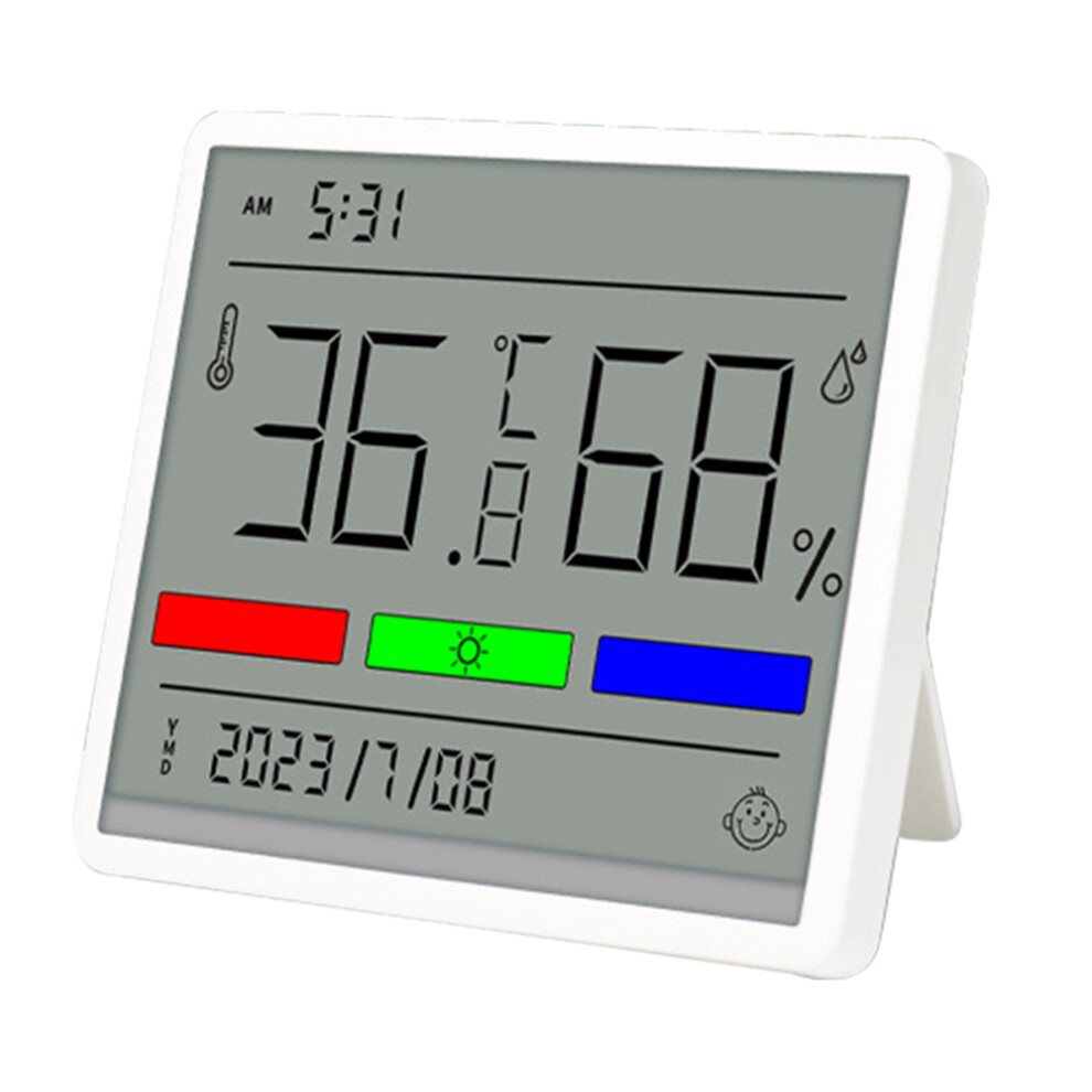 White Digital Lcd Thermometer Hygrometer, 85X76x9mm