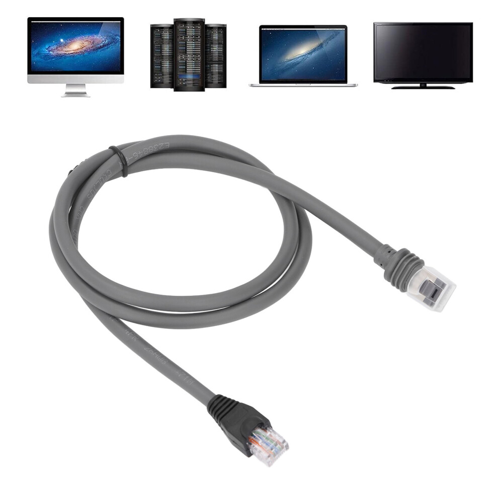 Mini Rectangular Satellite Ethernet Cable Extension 2M Waterproof Portable Gray 9401337230954