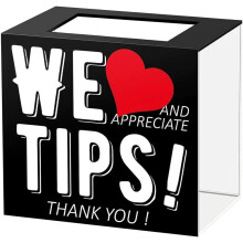 Acrylic Tip Jar for Tips and Donations, Clear Donation Collection Box, Raffle Cash Box for Bars and Restaurants