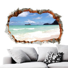 Wall Sticker Effect Wall Sticker Cities Landscape Adventure Sea Palm Island Caribbean Poster Window View Wall Decoration