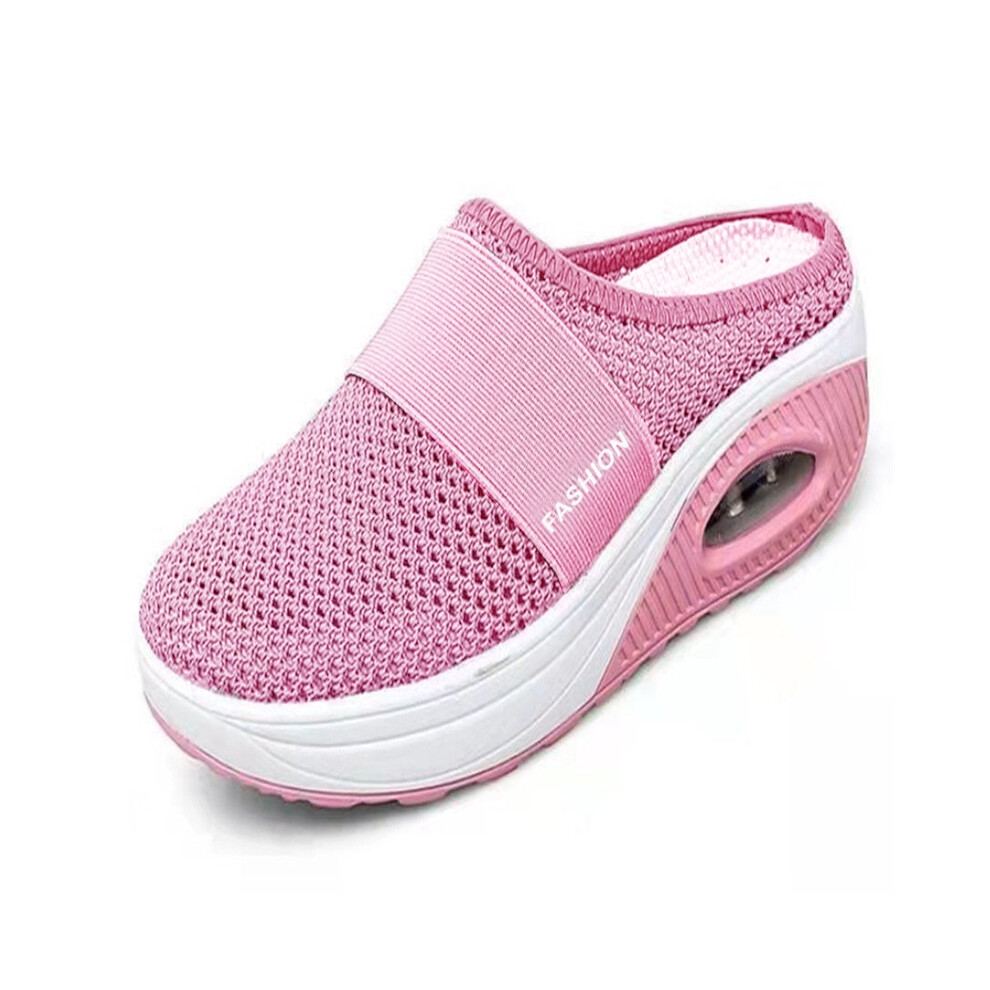 (Pink, 37) Slippers Women Sandals Fashion Wedge Women' s Slippers Party Women' s Sandals Slide Slippers Open Toe Slip On Footweer Female
