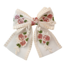 Haarnadel Mit Spitzen Blumenschleife Hairpin With Lace Flower Bow Women's Daily Wear Adjustable Size